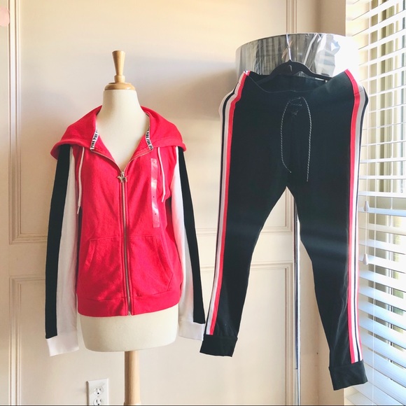 VS PINK ColorBlock Hoodie & Legging SET size M/L